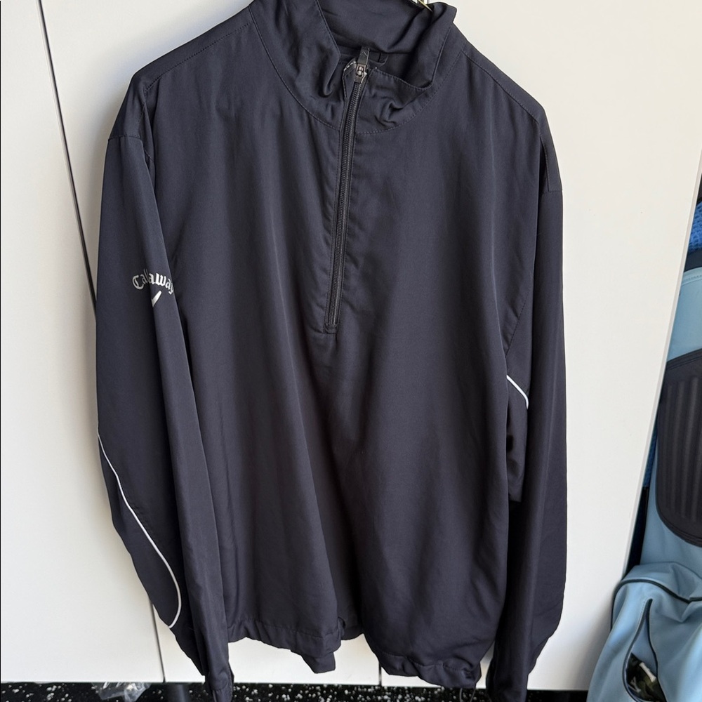 Callaway Men's Black Windbreaker with White Accents